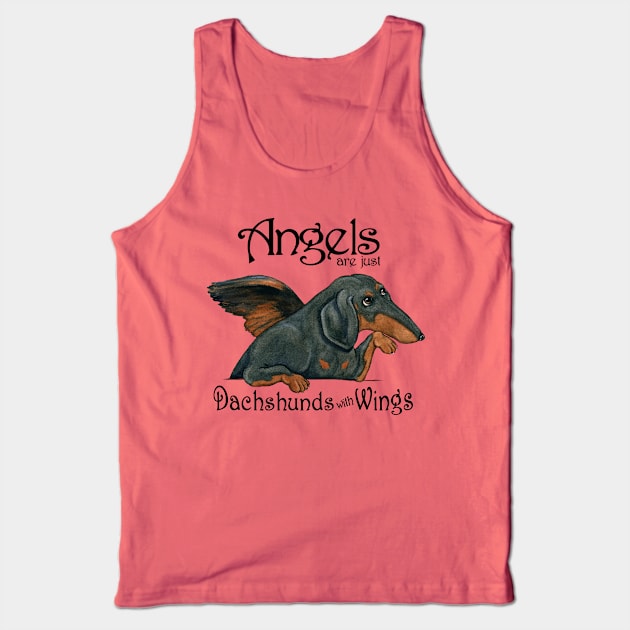 Black and tan Wiener Dog Raphael Cherub Tank Top by Pondlings